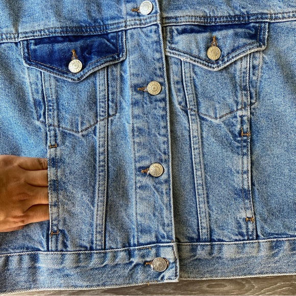 Topshop MOTO Faux Fur Denim Jacket - Picture 10 of 16